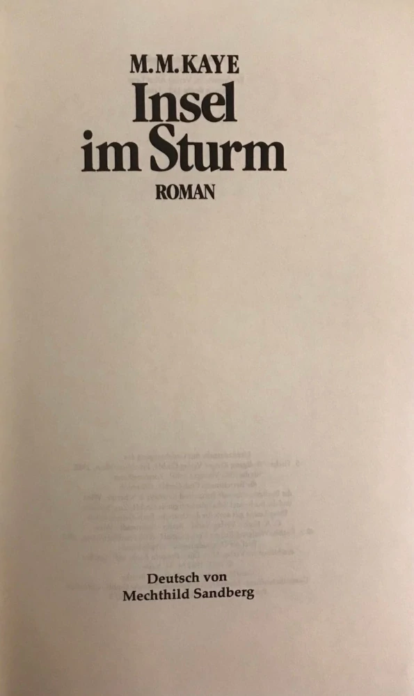 M.M. Kaye - Insel im Sturm - Roman 1982 - Trade Wind - Sansibar
