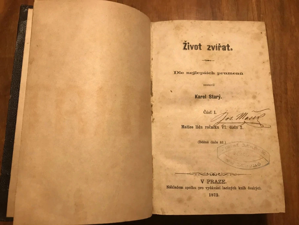 Karel Starý: Život zvířat I.-IV. - konvolut 4 v 1 - 1872/1873/1874/1878
