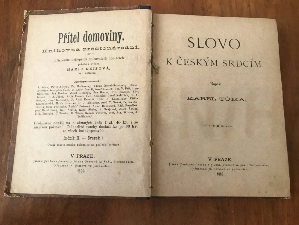 Slovo k českým srdcím - Přítel domoviny - Knihovna prostonárodní - Ročník II. Svazek 4 - Karel Tůma