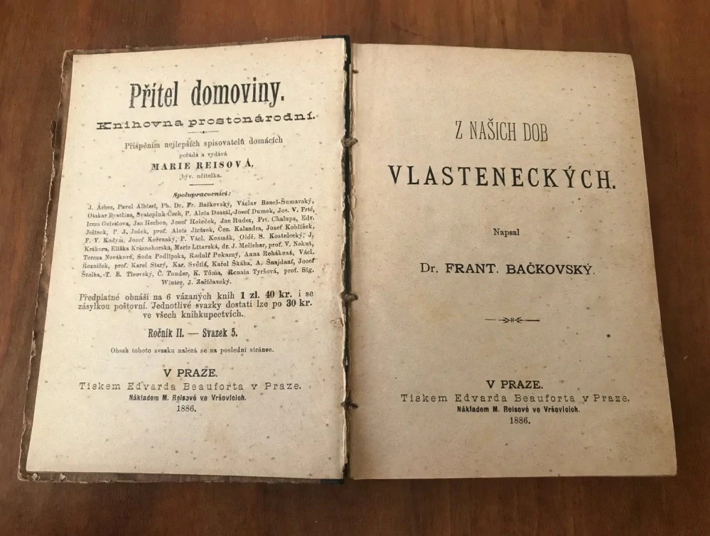 Z našich dob vlasteneckých - Dr. František Bačkovský - Přítel domoviny - Knihovna prostonárodní - Ročník II. - Svazek 5. - 1886