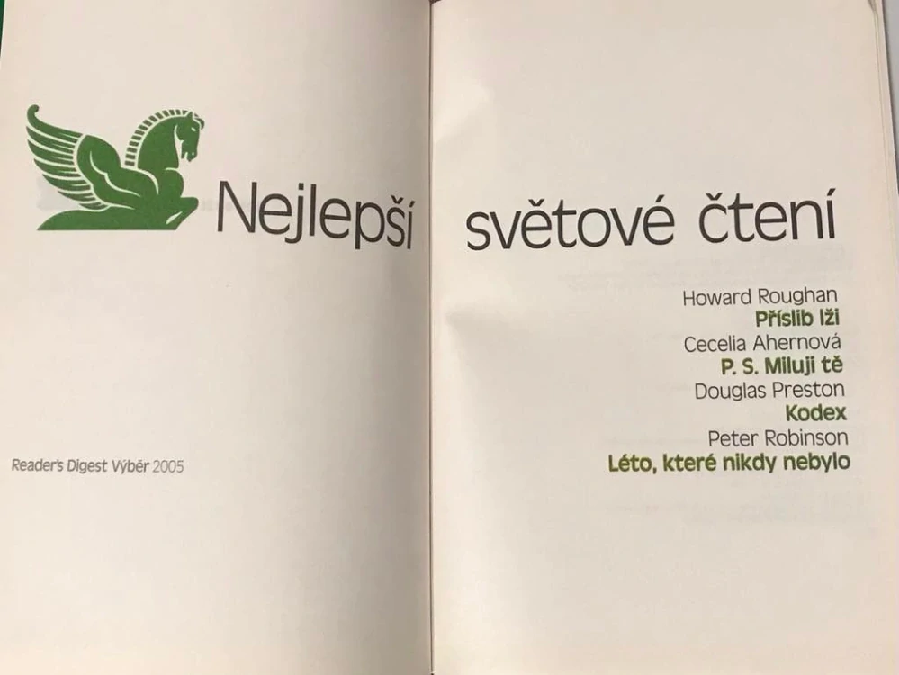 Nejlepší světové čtení 4 romany - Kodex, Příslib lži, P.S. Miluji tě