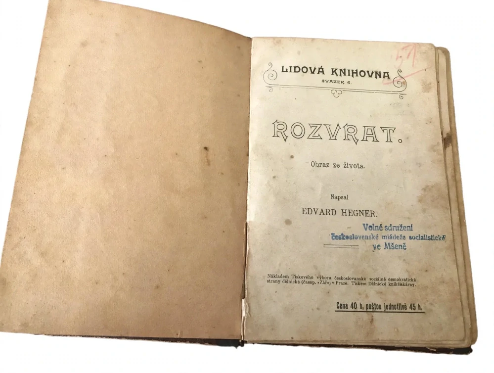 Rozvrat - Obraz ze života - Lidová knihovna Svazek 6. - 1904 - Edvard Hegner - Konvolut 3 svazků - David Leb Magdeburger S. Kohn 1908 - Povídky Žofka Kveder-Jelovšková
