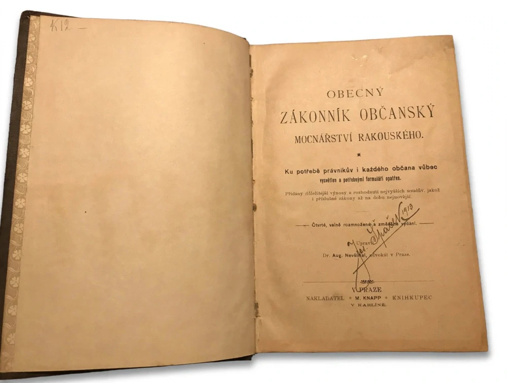 Obecný zákoník občanský Rakouského - Nevšímal 1913