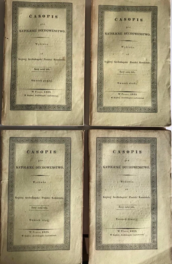 Časopis pro katolické duchovenstvo 1833 – VI. ročník – komplet 4 svazky