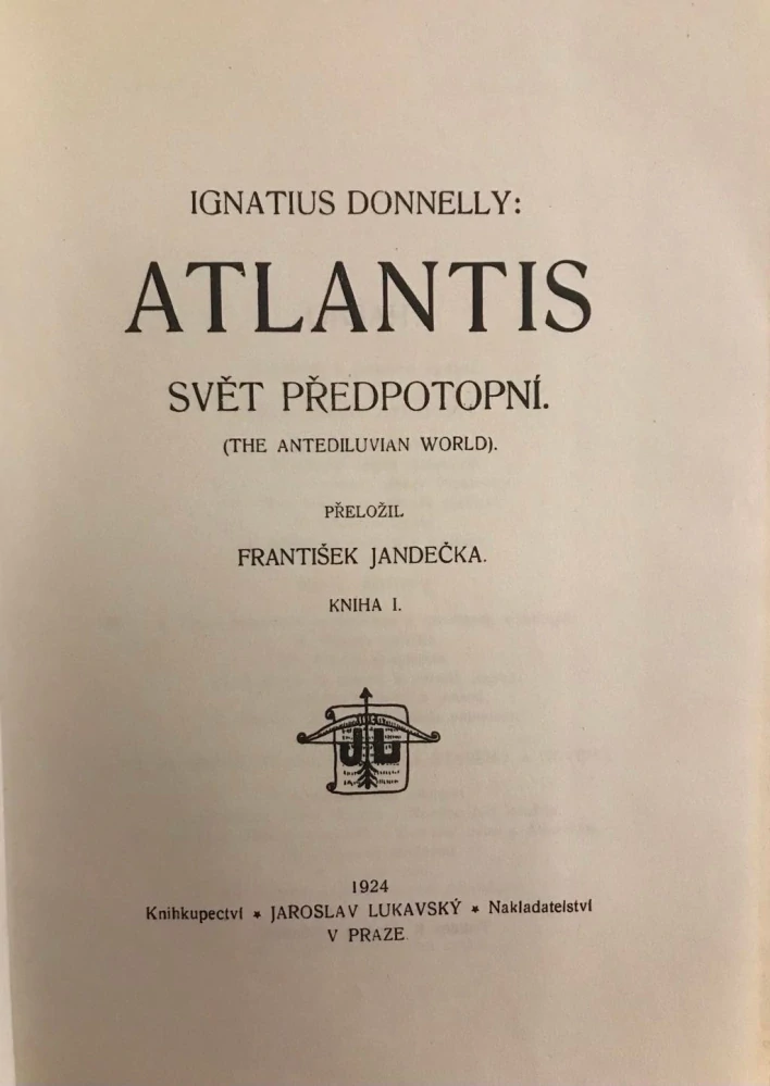 Atlantis svět předpotopní 1924 - Ignatius Donnelly - komplet Kniha I + II - The Antediluvian World