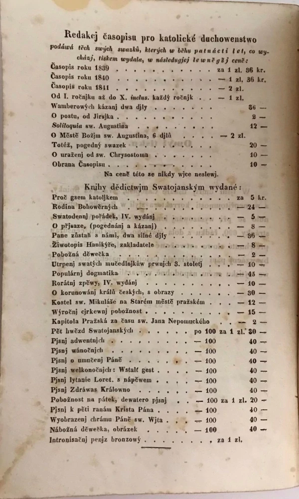 Časopis pro katolické duchowenstwo 1842 XV. 1-4 - Kompletní ročník Patnáctý běh