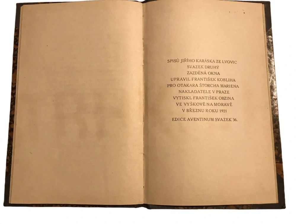 Jiří Karásek ze Lvovic - Zazděná okna - 1921