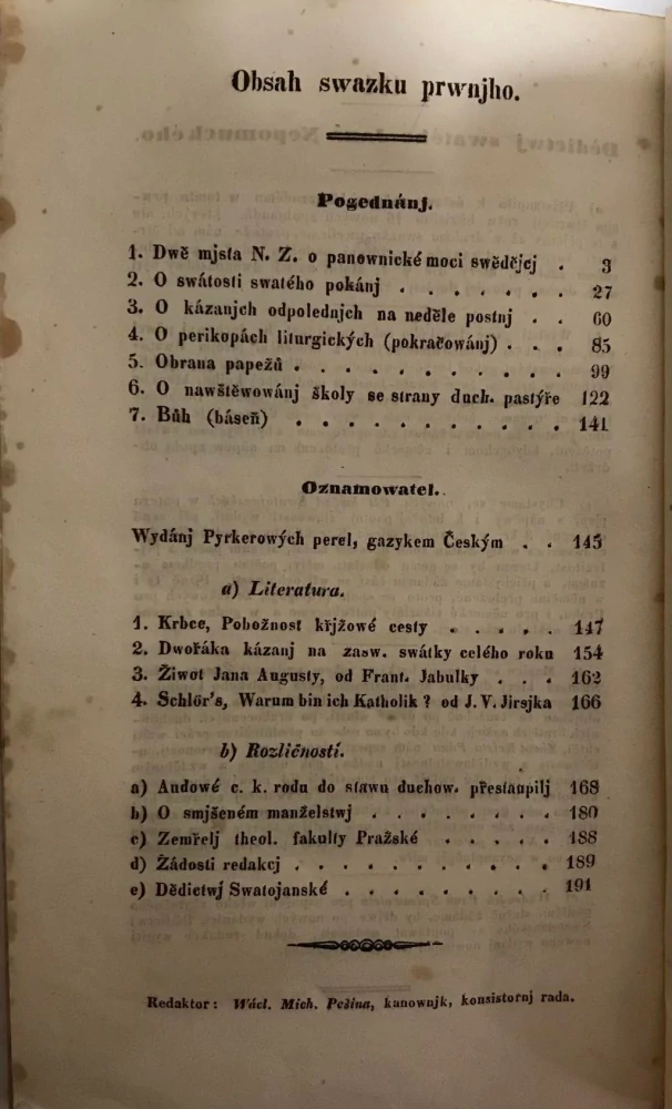 Časopis pro katolické duchowenstwo 1840 - XIII./1 - Třináctý roční běh