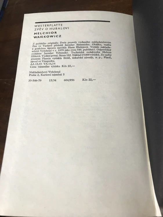 Melchior Wankowicz Westerplatte Zpěv o Hubalovi 1979