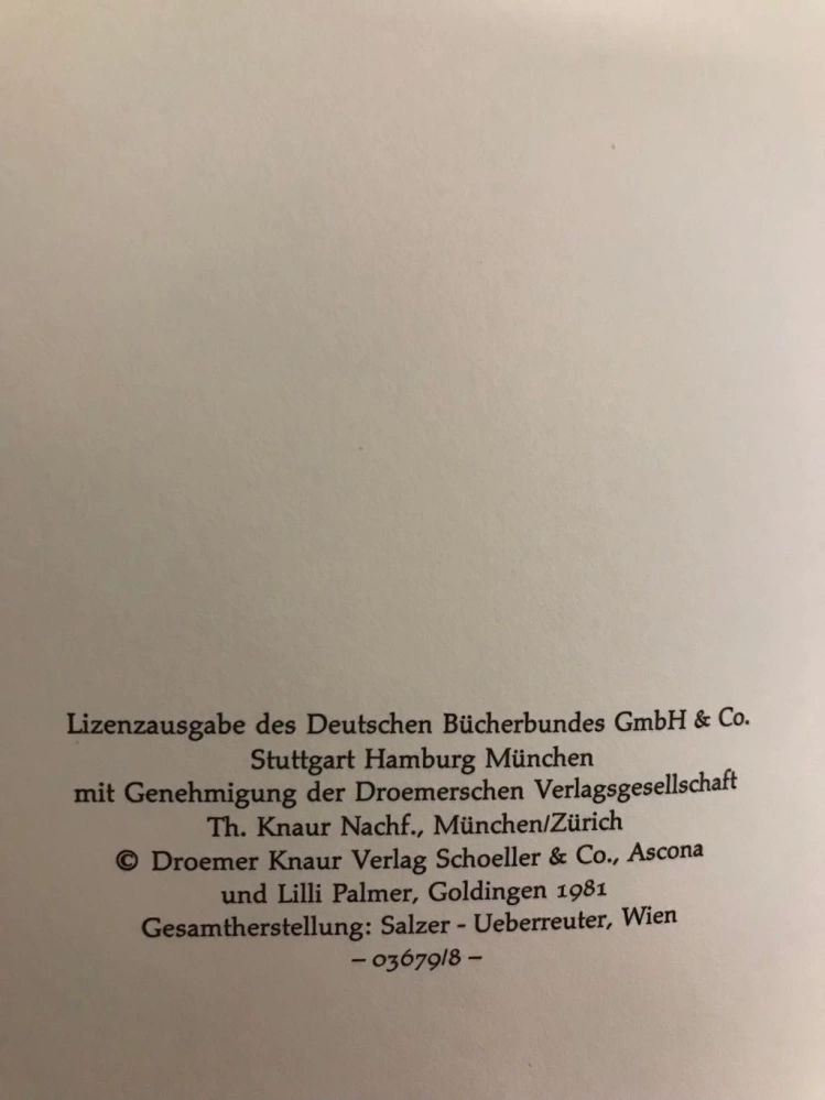 Lilli Palmer - Nachtmusik - Roman 1981 - Deutscher Bücherbund