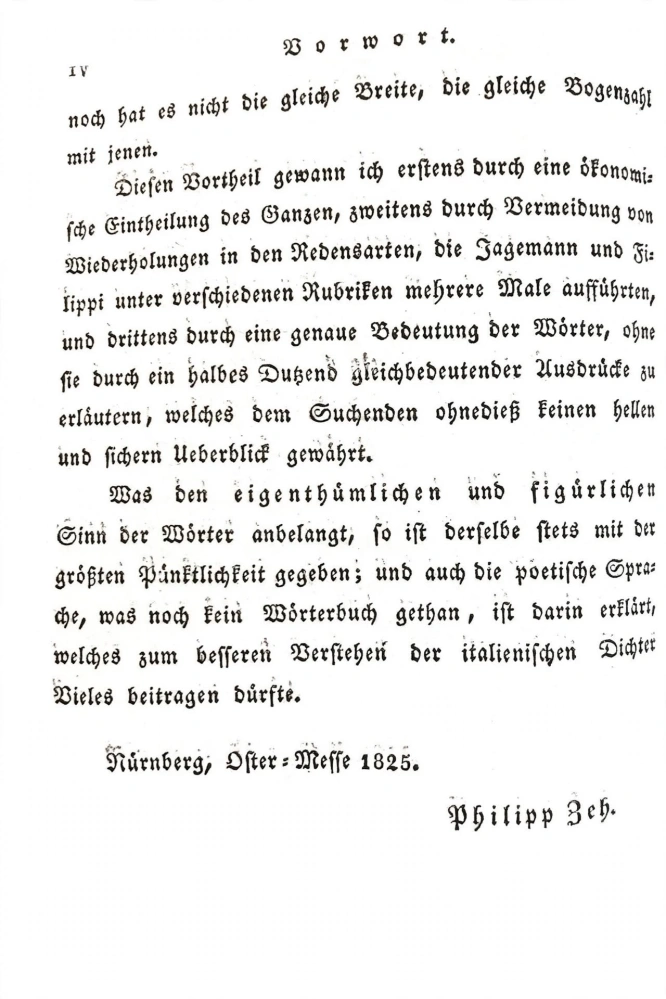 Philipp Zeh - Deutsch-Italienisches Wörterbuch 1825 - 2sv