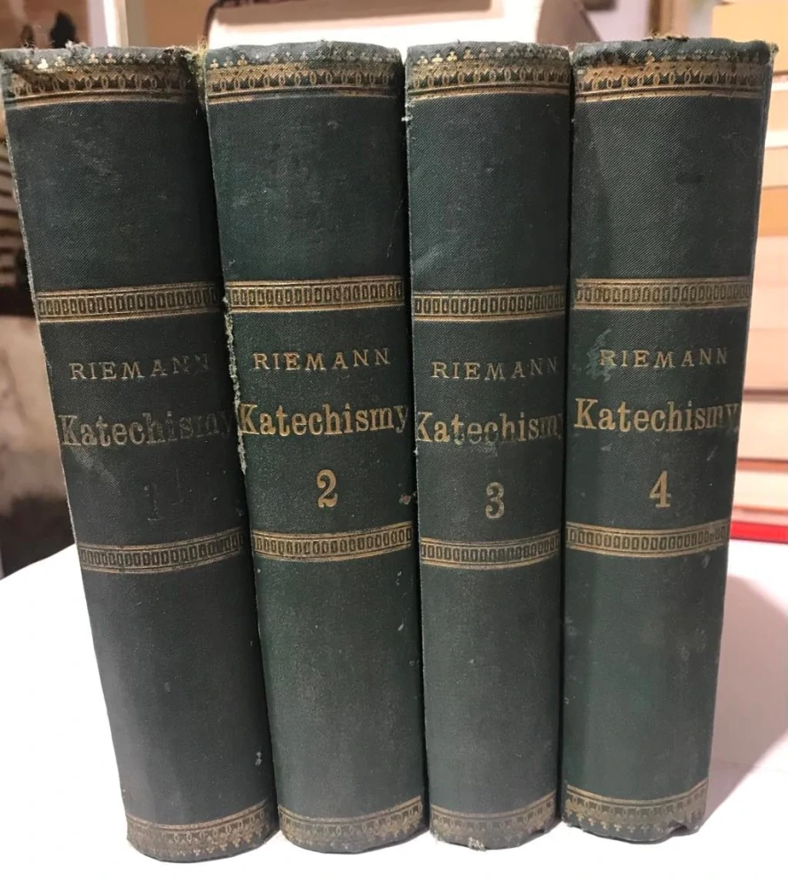 Hugo Riemann - MEGA KOMPLET 20x Katechismus hudby 1888-1891 - 4 Sammelbände v originální vazbě